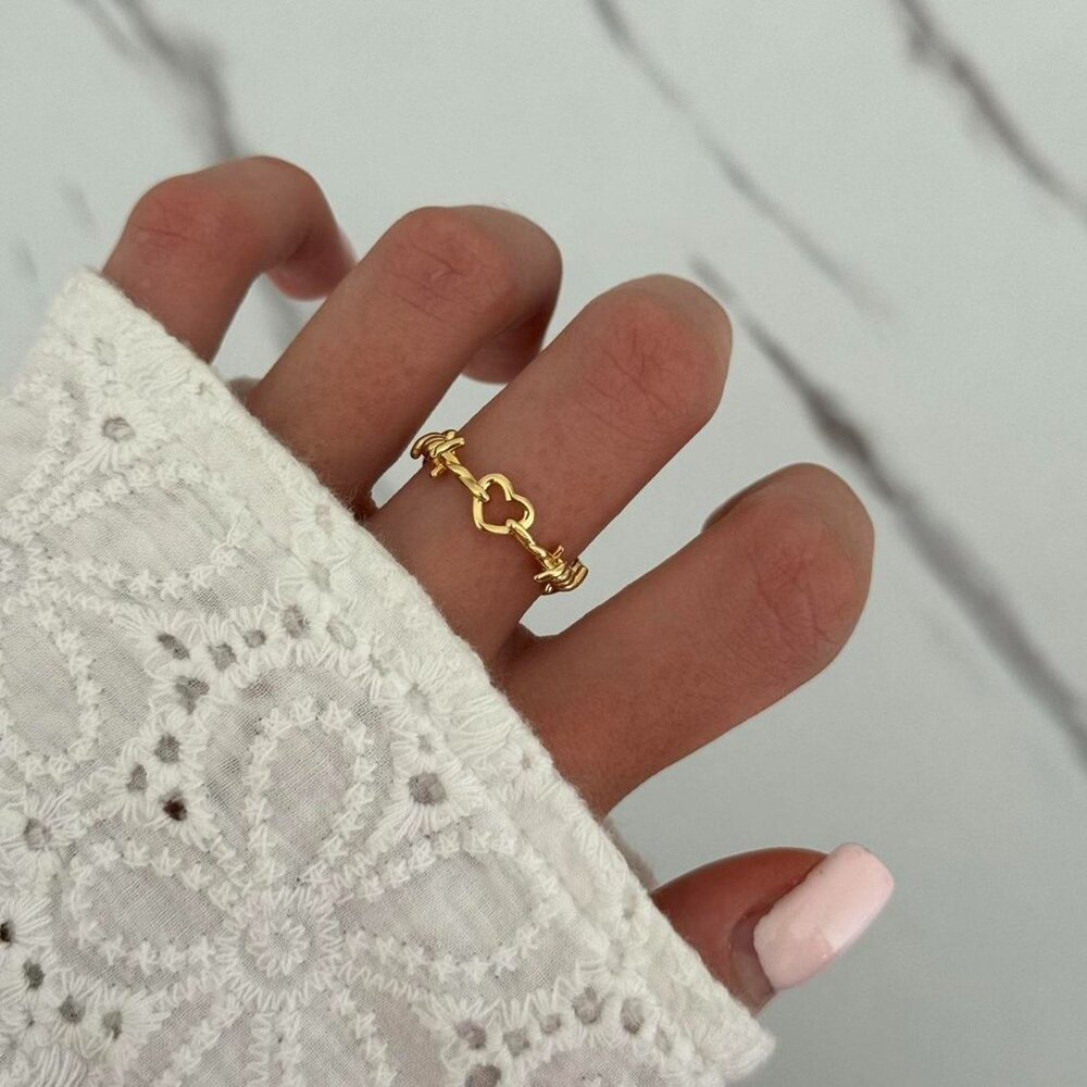 SKU:0092‎ Gold Jesus Love Ring